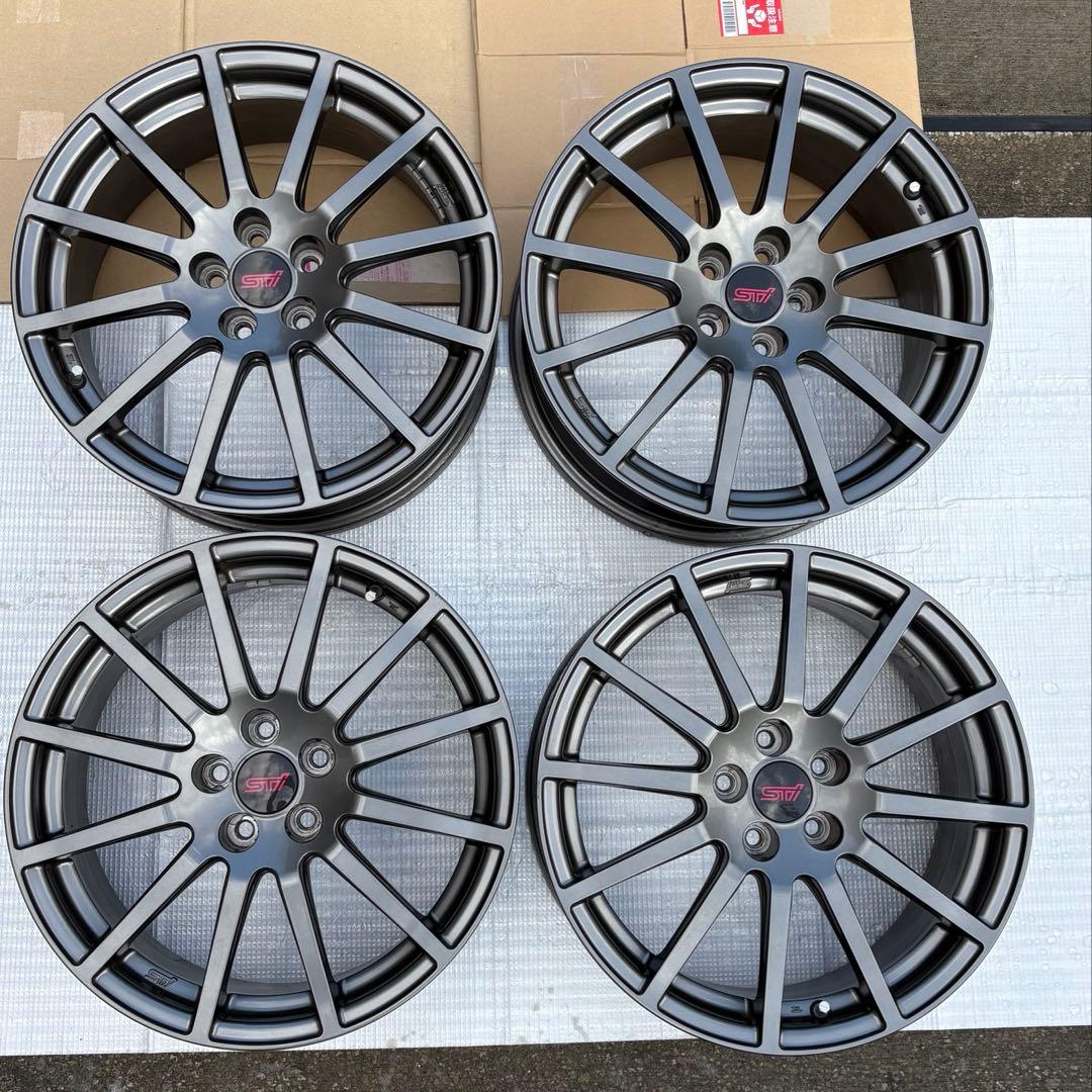 SUBARU STI 純正OP 17インチ7.5J+48 ガンメタホイール①