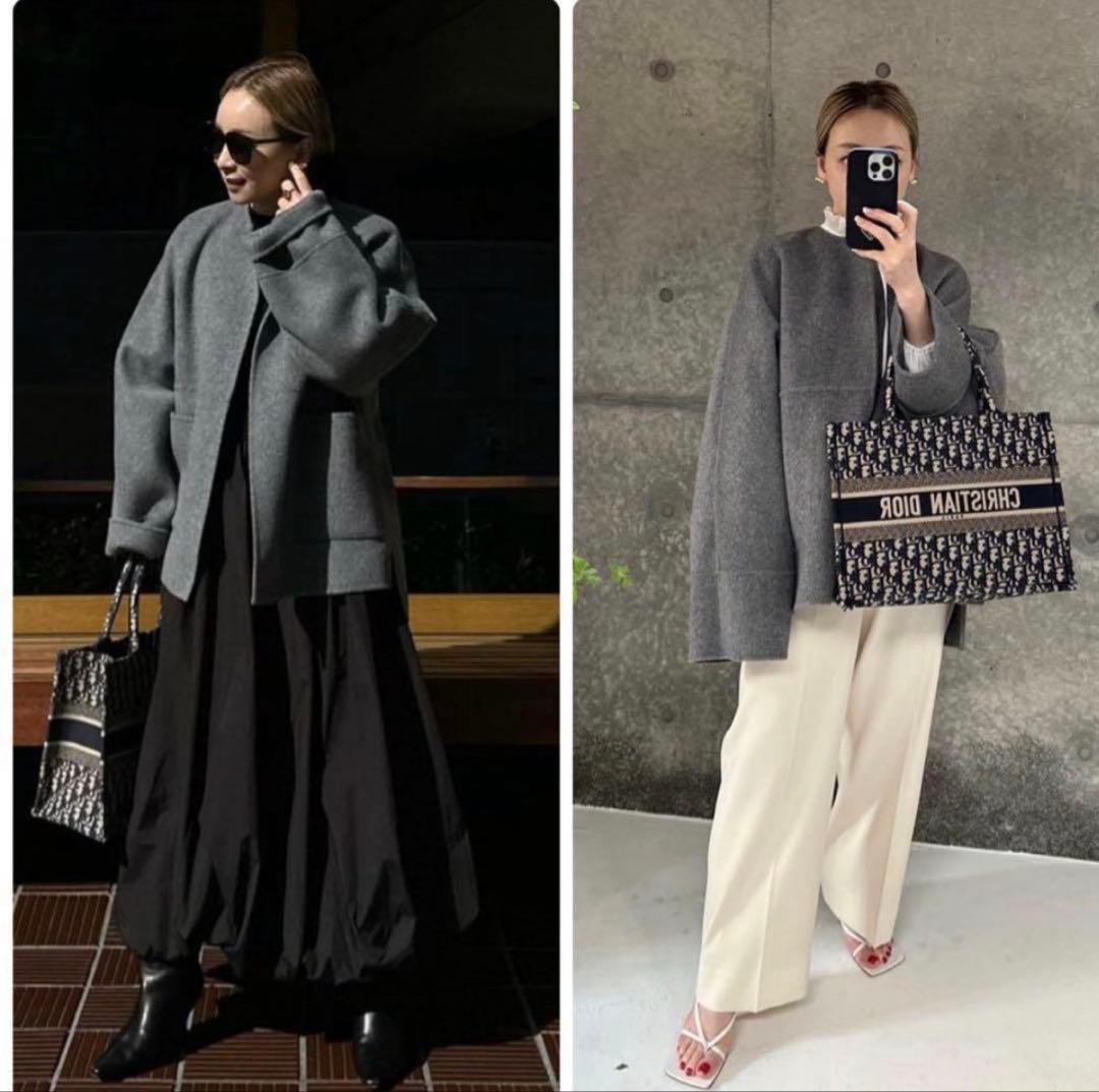 【girlish】ガーリッシュst.cecilia リバーウールコート　グレー