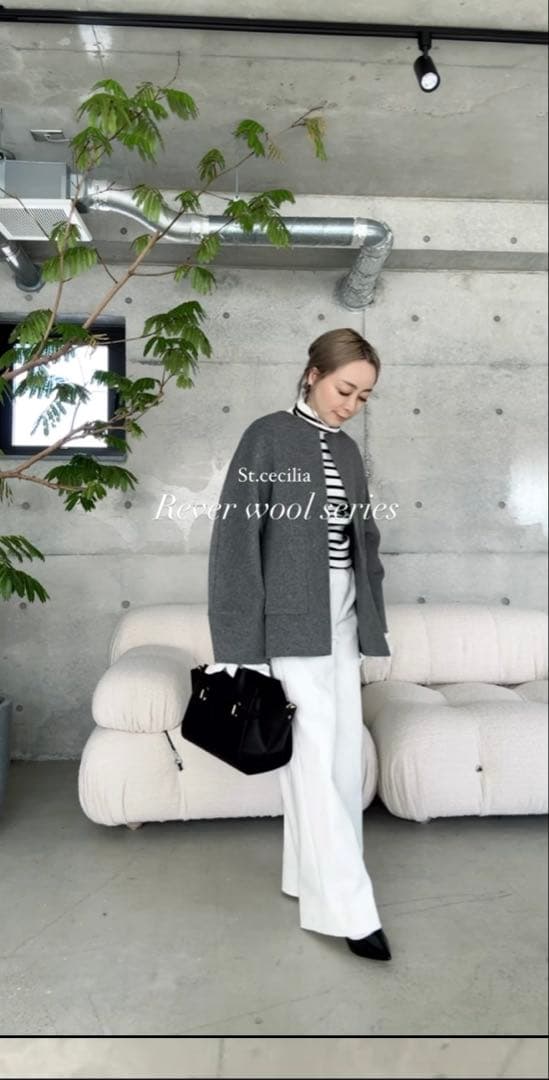 【girlish】ガーリッシュst.cecilia リバーウールコート　グレー