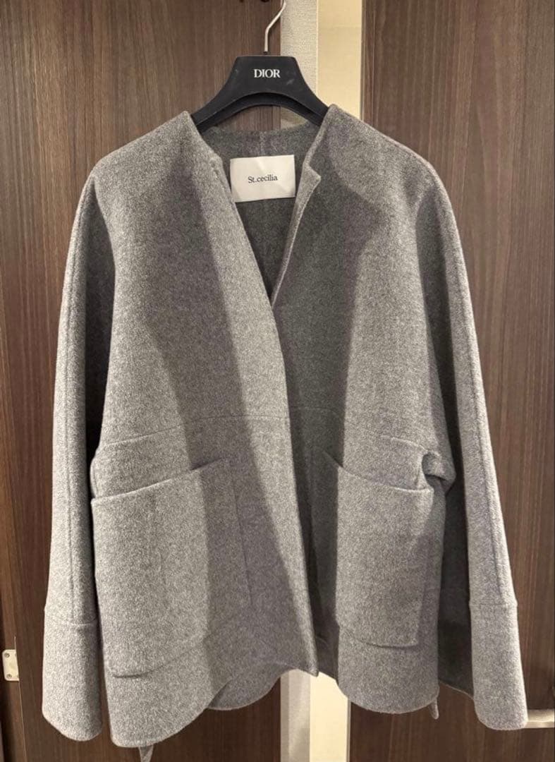 【girlish】ガーリッシュst.cecilia リバーウールコート　グレー