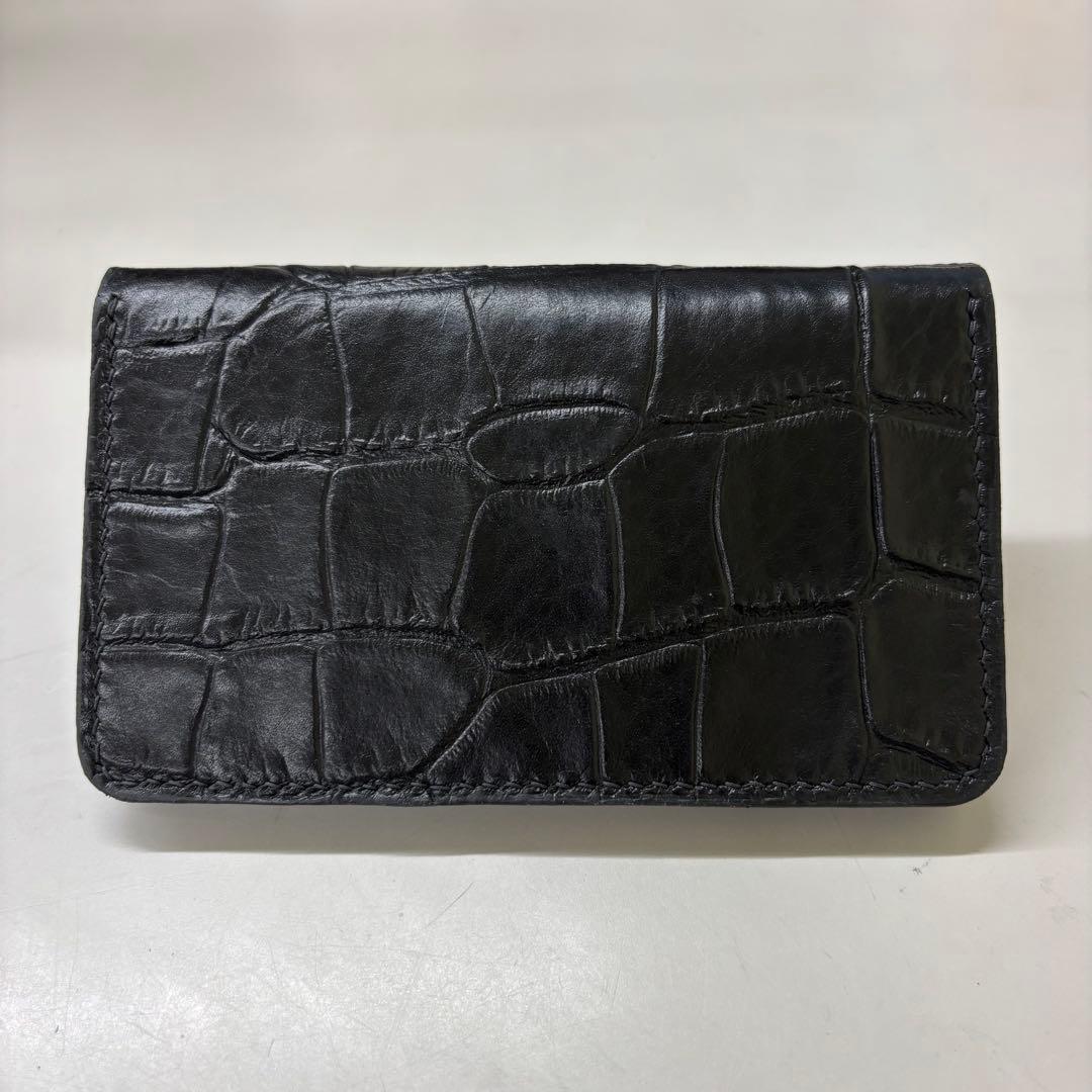 user【ブラック&クロコダイル】ミドルトラッカーウォレット
