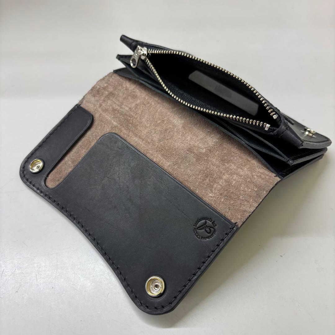 user【ブラック&クロコダイル】ミドルトラッカーウォレット