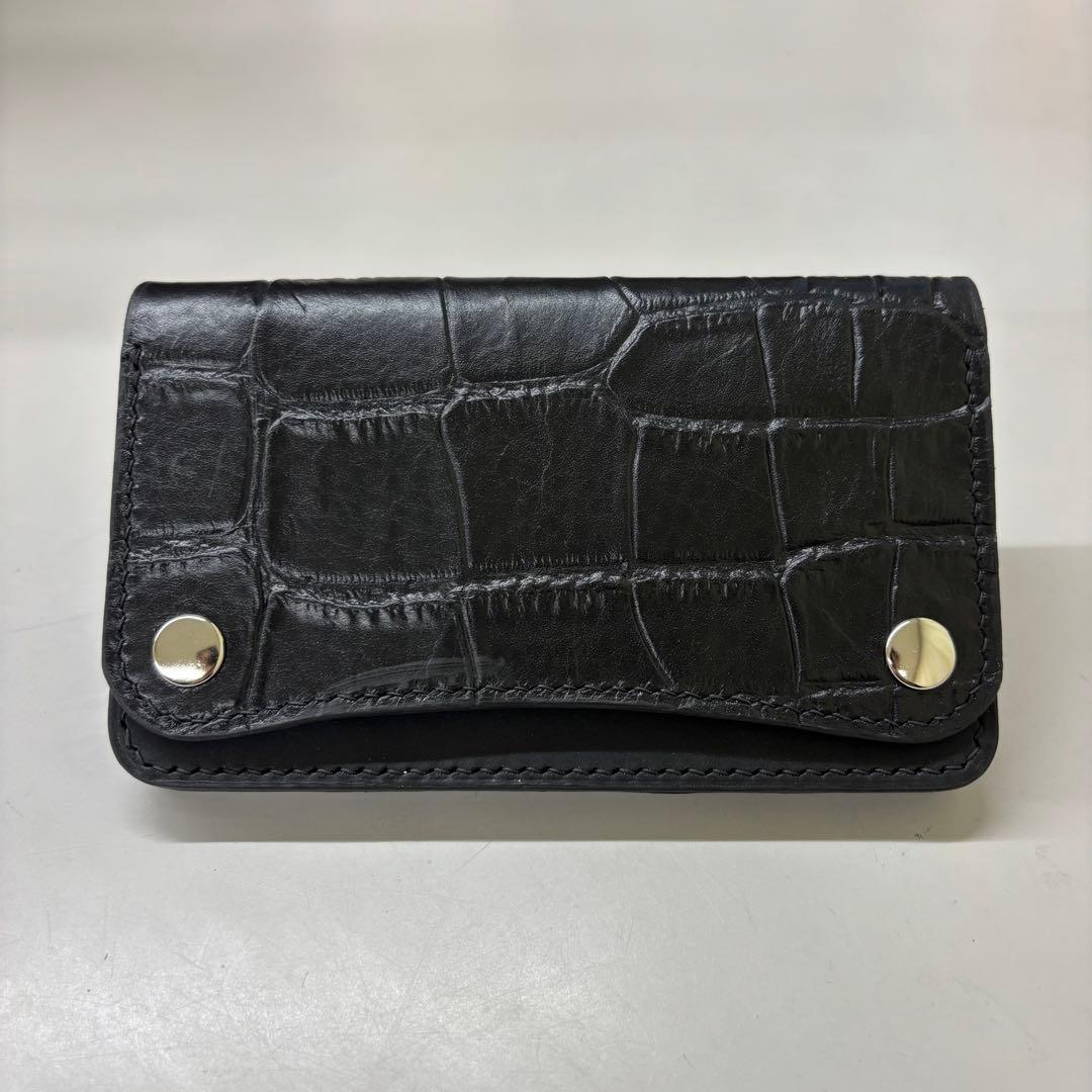 user【ブラック&クロコダイル】ミドルトラッカーウォレット
