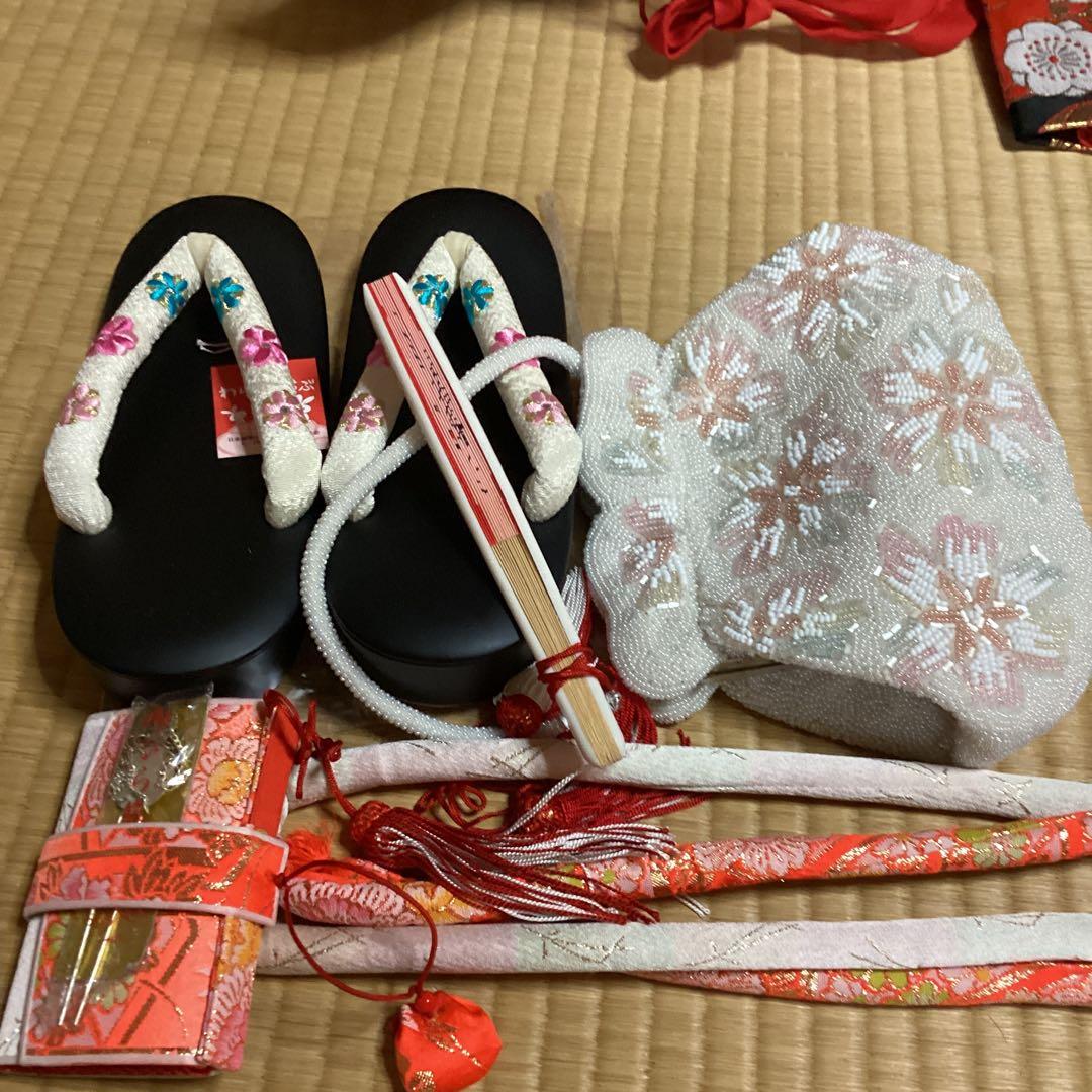 七五三 小柄七歳用フルセット帯幅14センチ　　草履21センチ