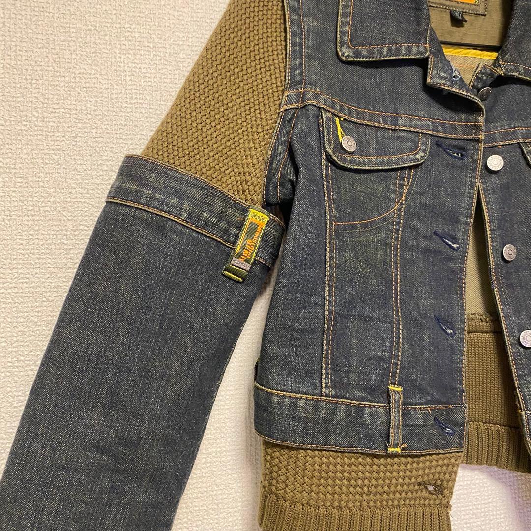 OAKLEY 異素材ドッキングジャケット　デニム　ニット　y2k 韓国　個性的