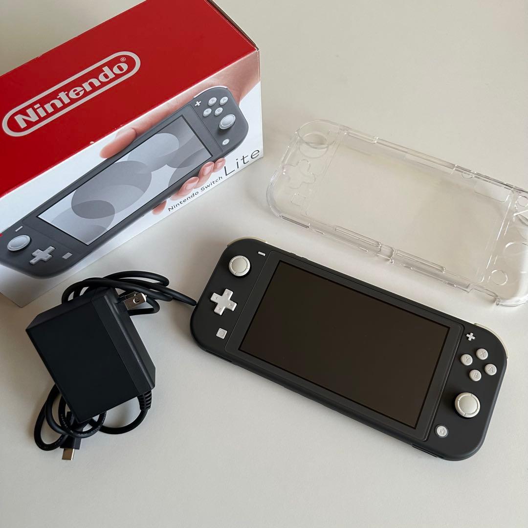 Nintendo Switch Lite グレー クリアケース付き