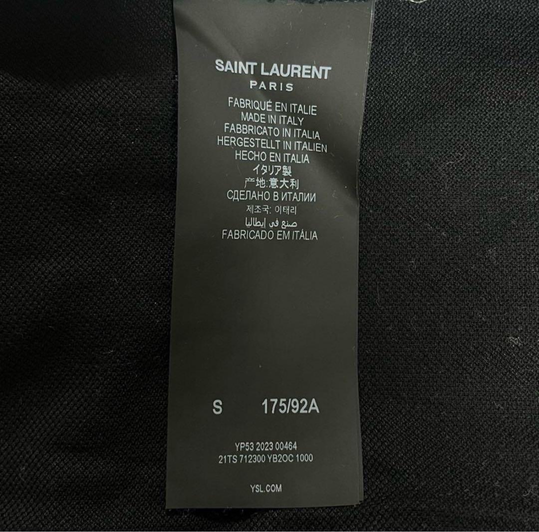 SAINT LAURENT ブラック ポロシャツ