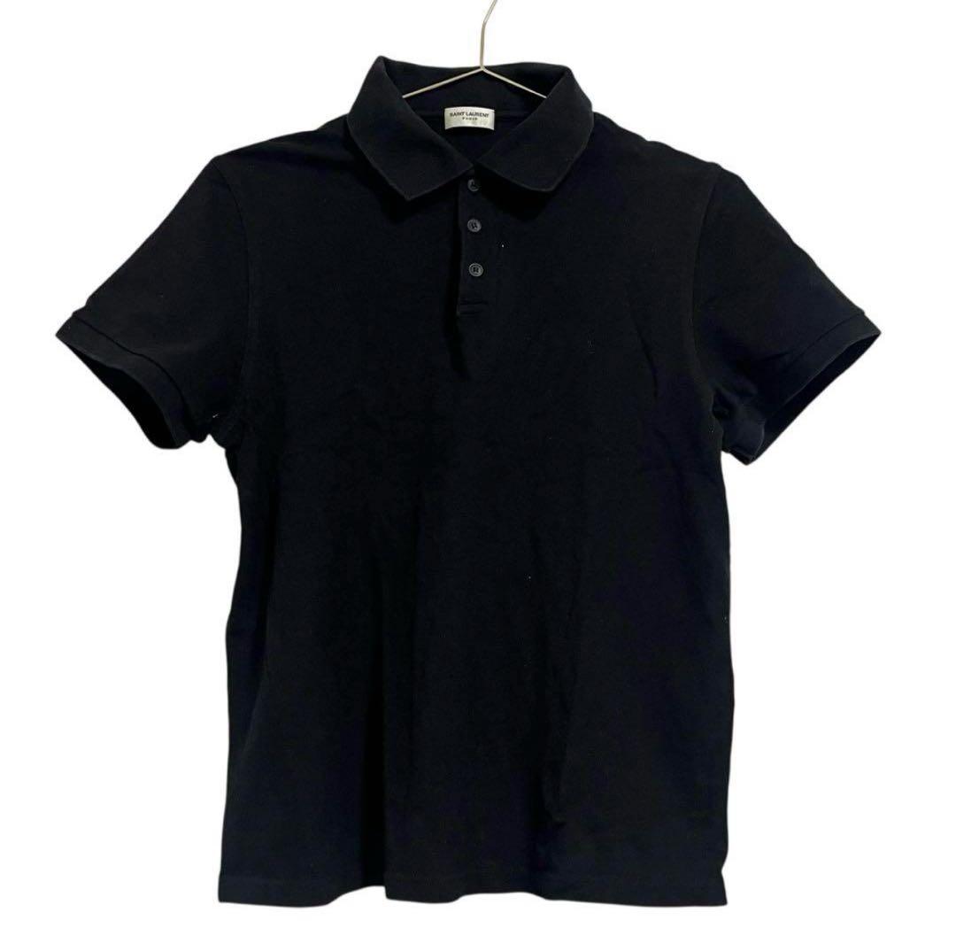 SAINT LAURENT ブラック ポロシャツ