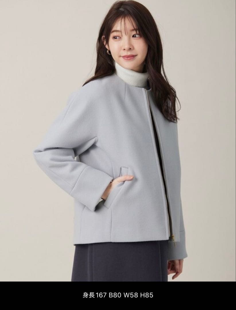 any SiS ウールライクドルマンショート コート