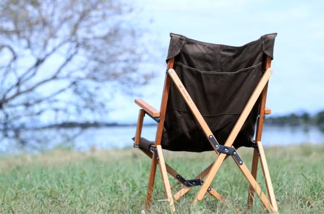 アノバ（ANOVA）ウッドハイバックチェアロータイプ ブラウン【新品未開封２脚】