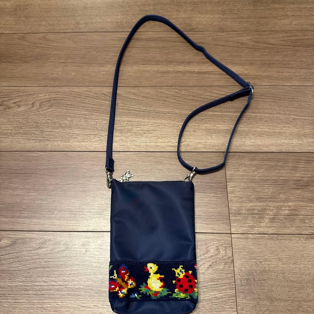 学校フェイラー　ネイビー スマホショルダーバッグ ハイジ柄