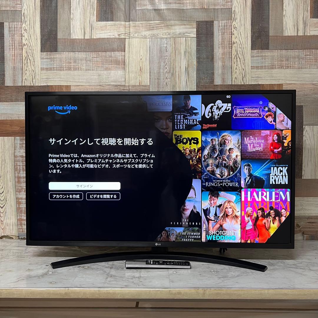 即日受渡❣️全国送料込 LG 43V型4Kチューナ内蔵テレビ、ネット視聴多数