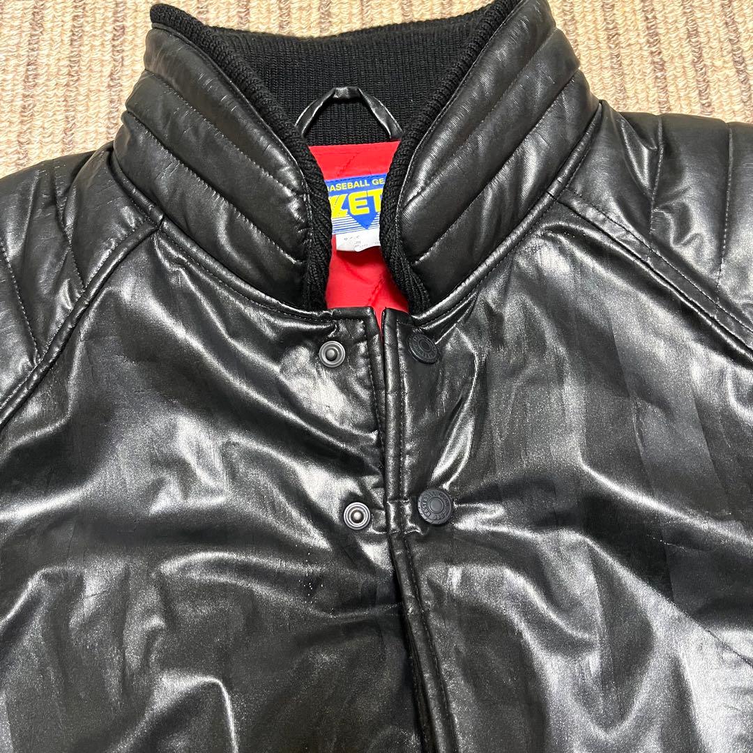 ZETT 高校野球部 グランドコート グラコン ジャンパー 黒 光沢