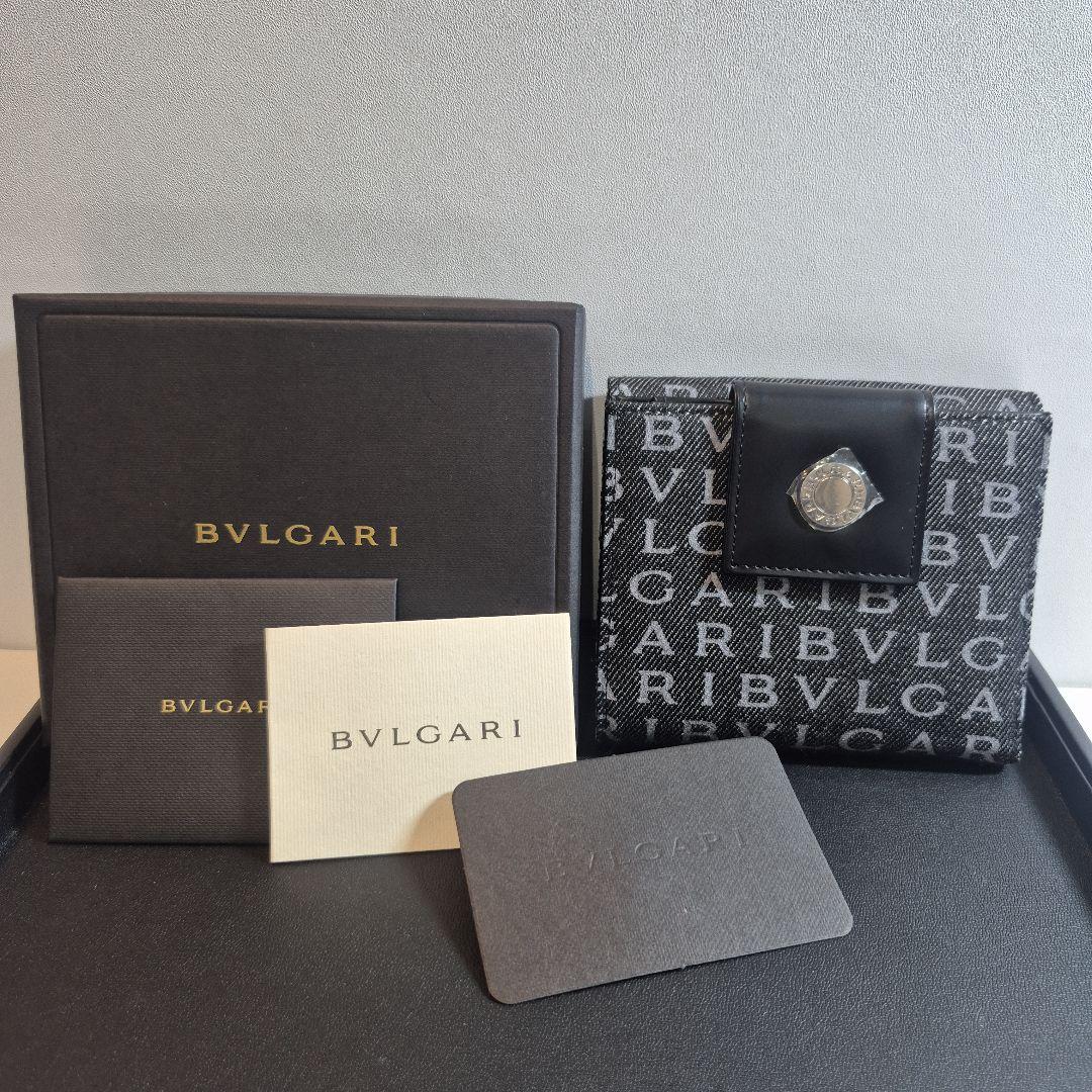 希少　BVLGARI ブルガリ 二つ折り財布 デニム