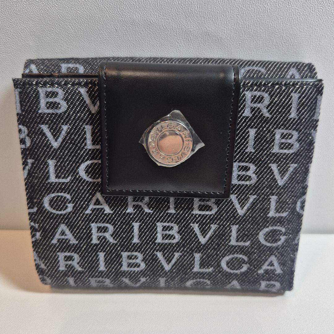 希少　BVLGARI ブルガリ 二つ折り財布 デニム