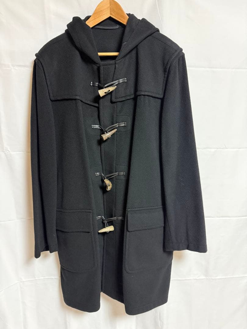 ダンヒル　黒ダッフルコート フード付き