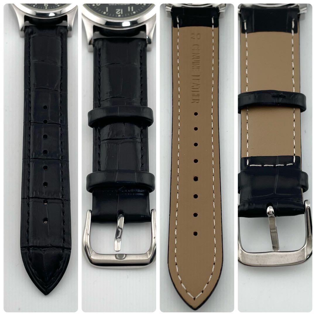 【稼働/新品電池】ハミルトン　カーキ　8775 デイト 腕時計　メンズ　黒文字盤