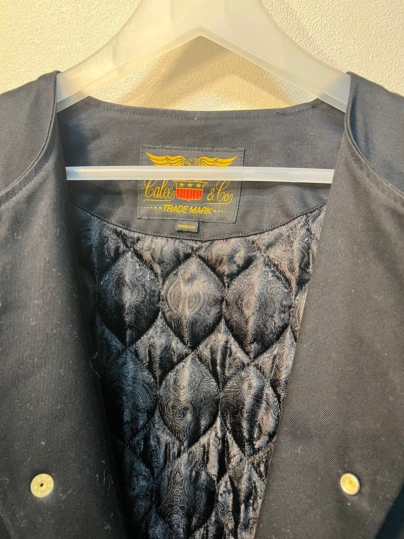 【超美品・貴重】CALEE ノーカラーワークジャケット Mワッペン稲妻 No.1