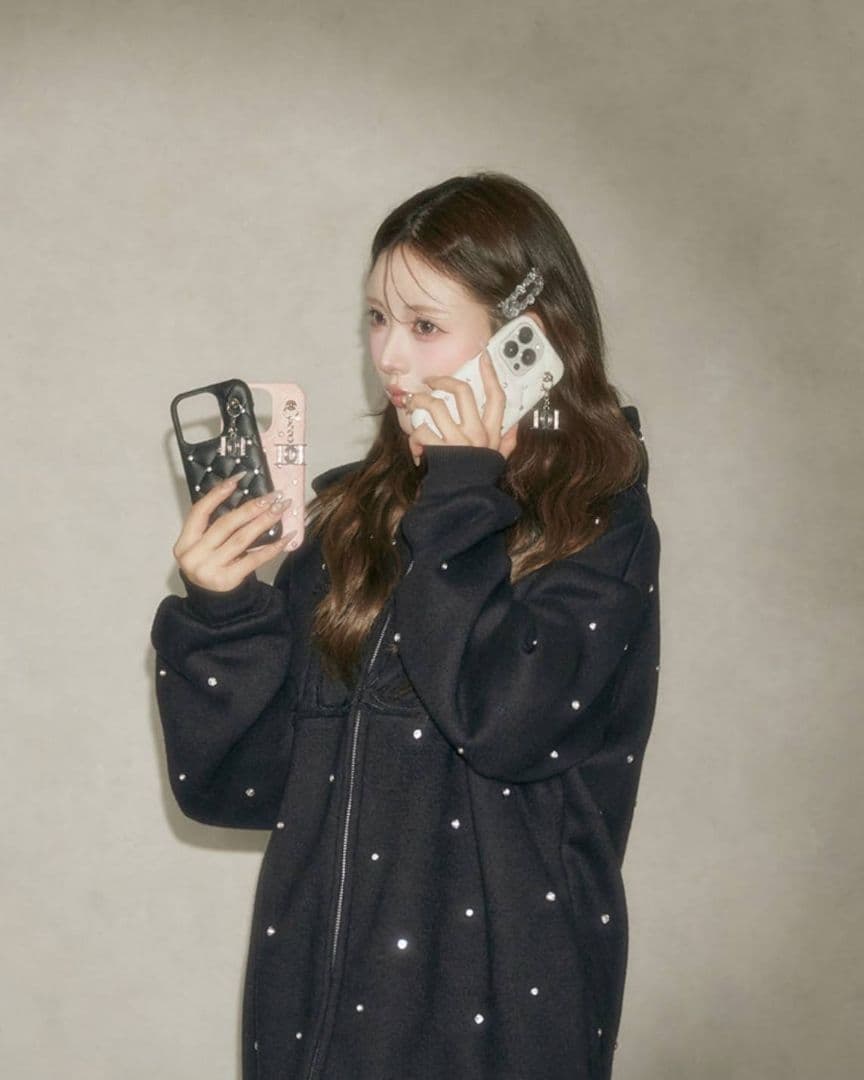 ダーリッチ キルティングビジューDDチャームiPhoneケース ピンク♡ 15