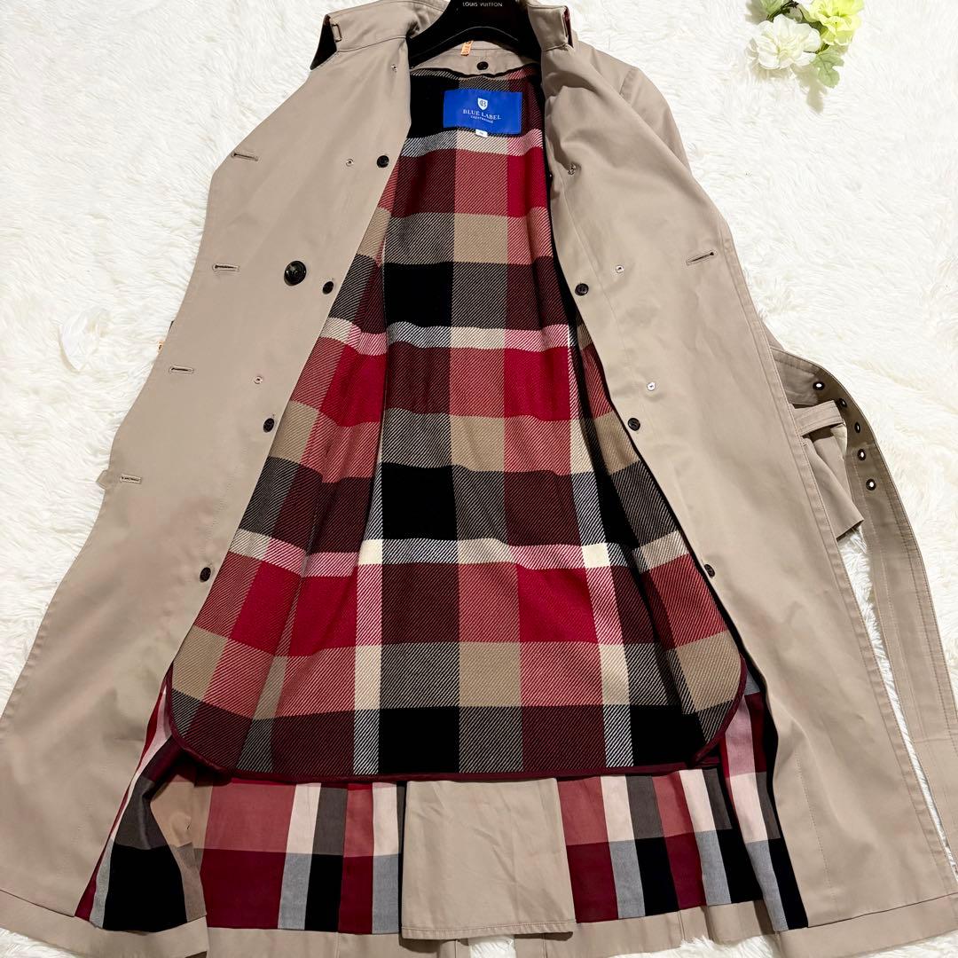 美品 ブルーレーベルクレストブリッジ ライナー付トレンチコート 38 ベージュ