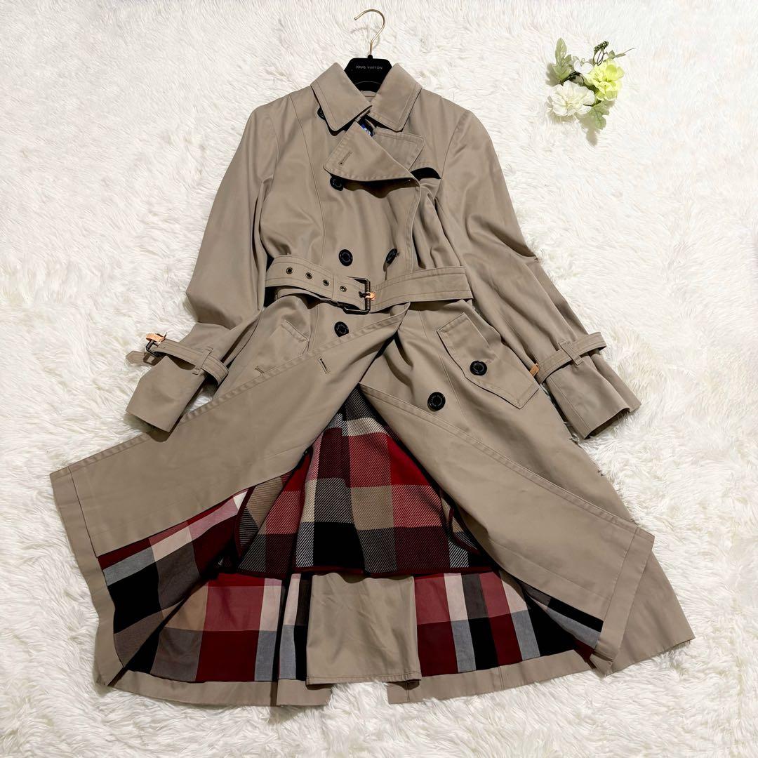 美品 ブルーレーベルクレストブリッジ ライナー付トレンチコート 38 ベージュ