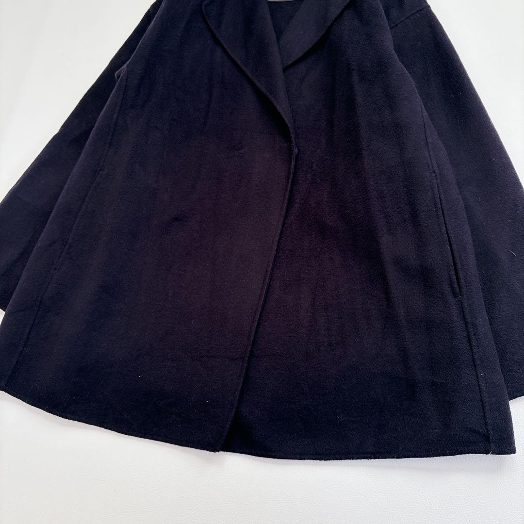 SLOBE IENA HAMILTON ダブルフェイスウールショートコート 紺