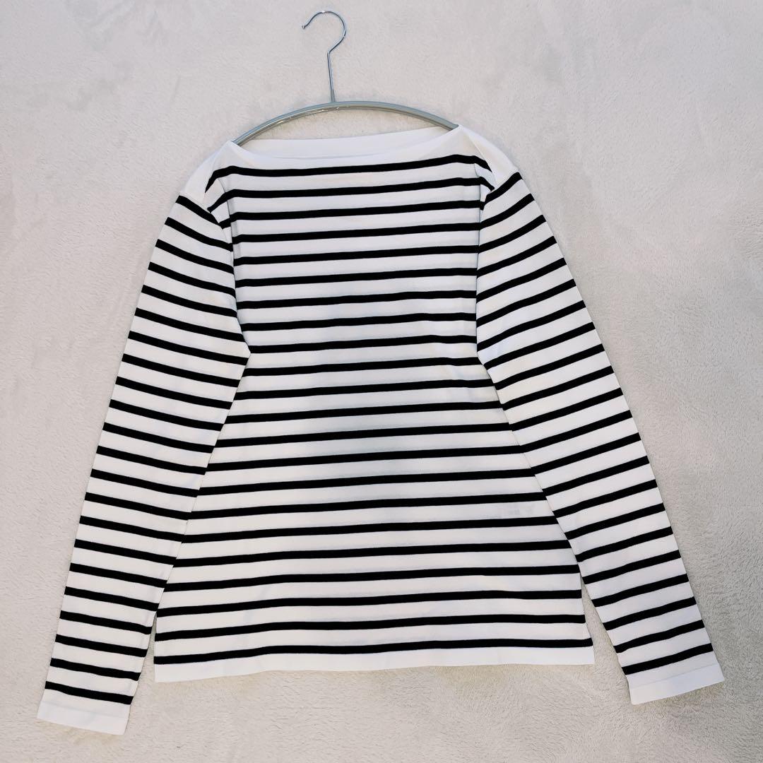 2025 イエナ SEATTLE度詰めボーダーボートネックニット