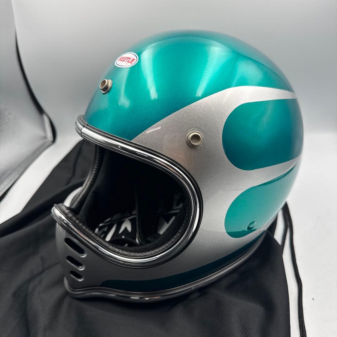 BEETLE ジェットヘルメット グリーン/シルバー