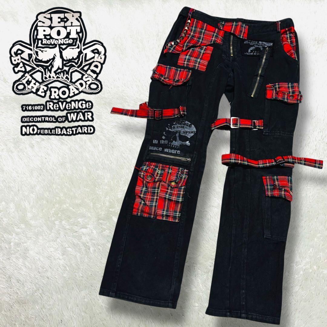 希少 Sex pot Revenge ボンテージ パンツ チェック y2k