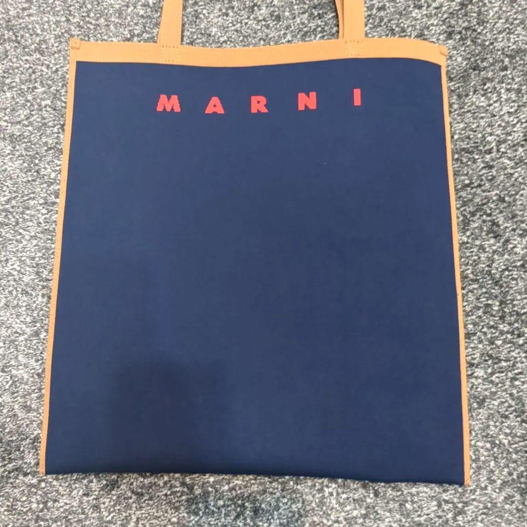 【マルニ】 ジャカードニット フラットショッピング トートバッグ