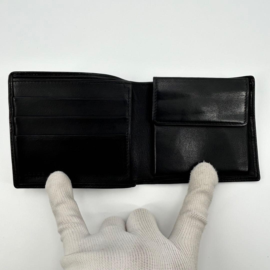 ロエベ 折り財布 アナグラム ロゴ レザー ブラック メンズ