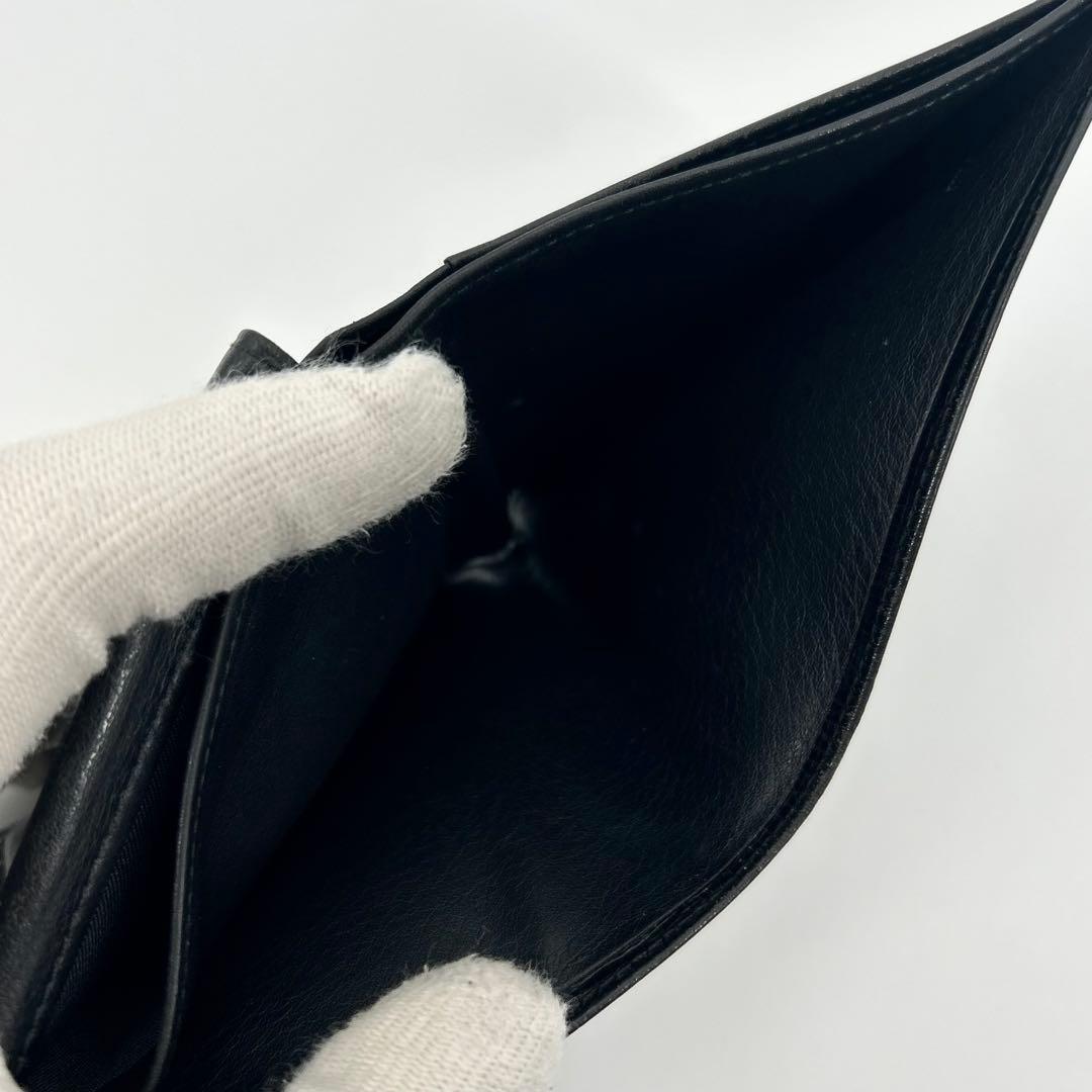 ロエベ 折り財布 アナグラム ロゴ レザー ブラック メンズ