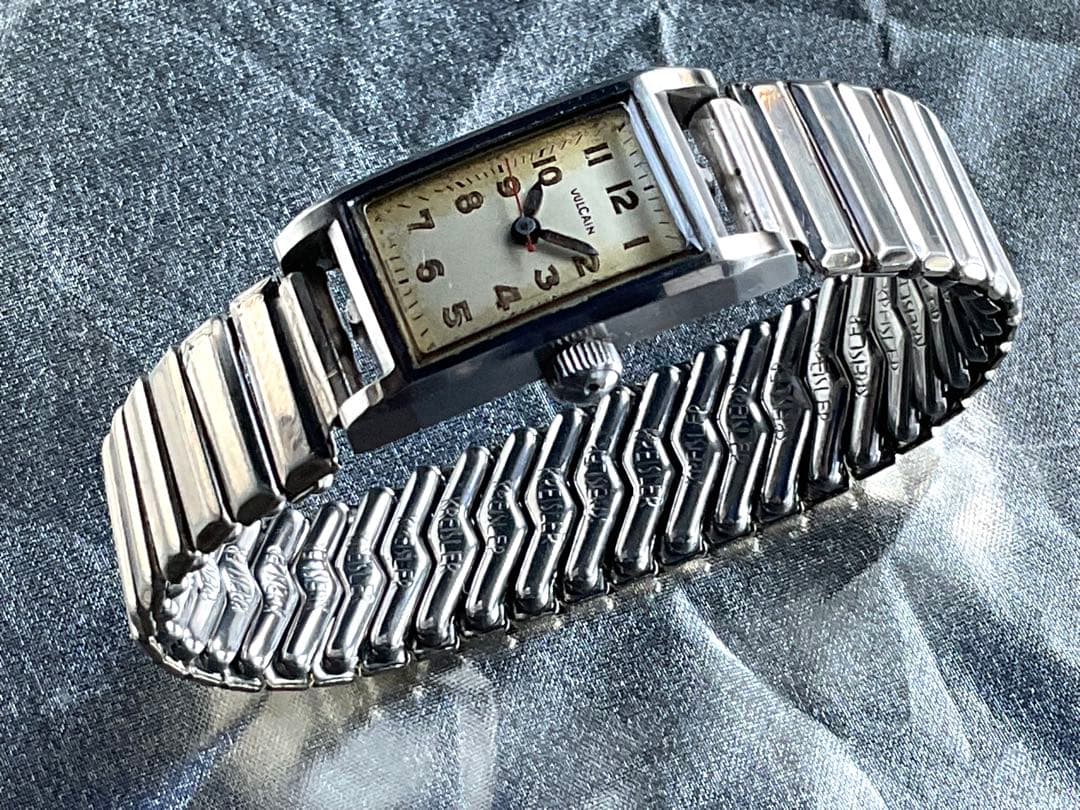 ★玄人マニア御用達❣️1950年代OLD.VULCAIN★レクタンケース稼働OK❣️