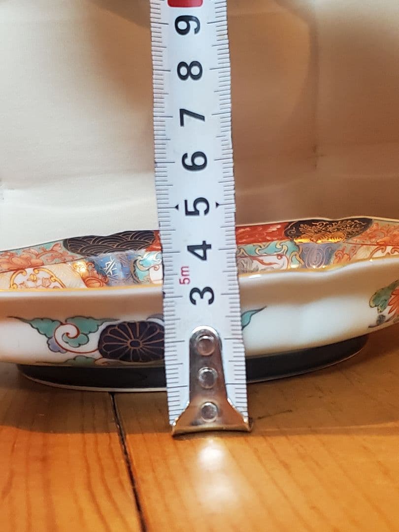 錦色絵六角焼皿　５枚セット　幸楽窯　古伊万里色絵山水盛皿