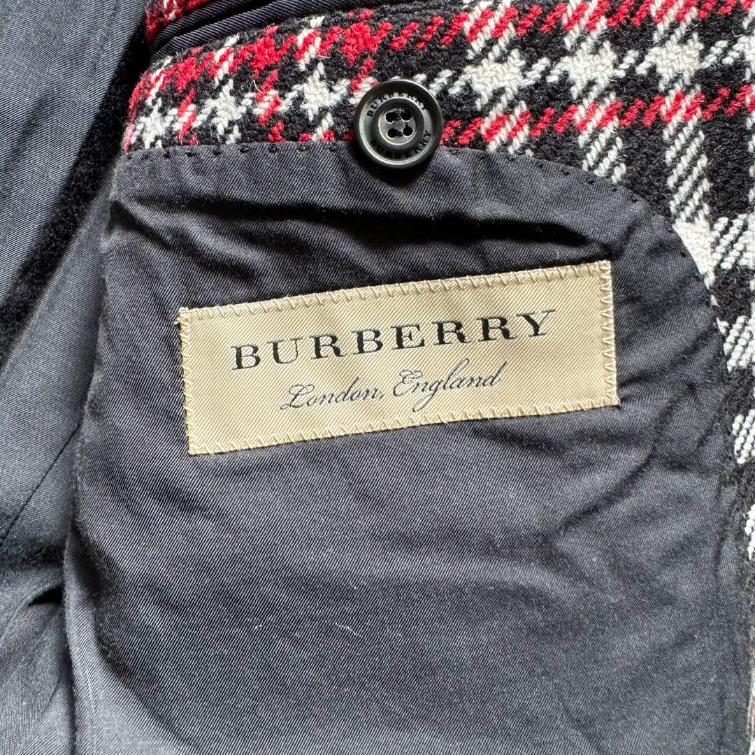 極美品●バーバリーロンドン テーラードジャケット ツイード 千鳥柄 46 M