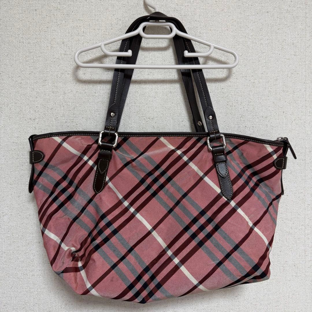 【希少カラー】BURBERRY BLUE LABEL トートバッグ チェック柄