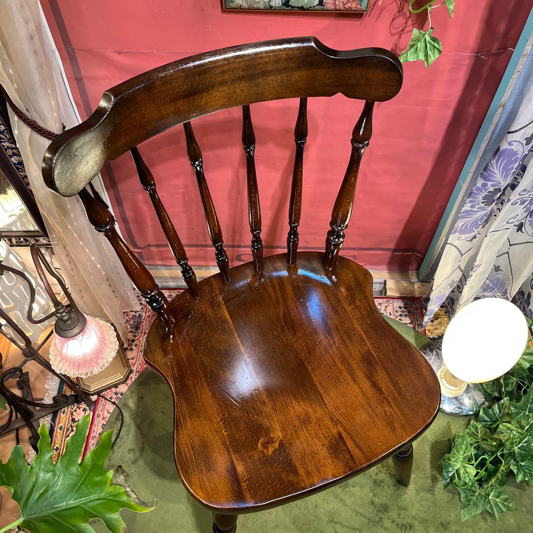 L ２-１　キツツキマーク ヴィンテージ スピンドルチェア　飛騨産業