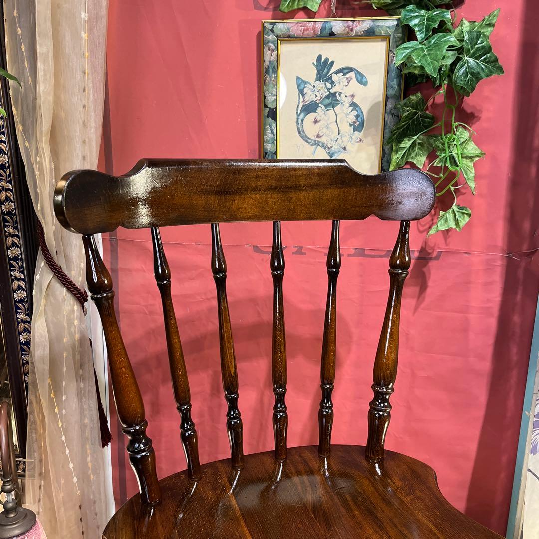 L ２-１　キツツキマーク ヴィンテージ スピンドルチェア　飛騨産業