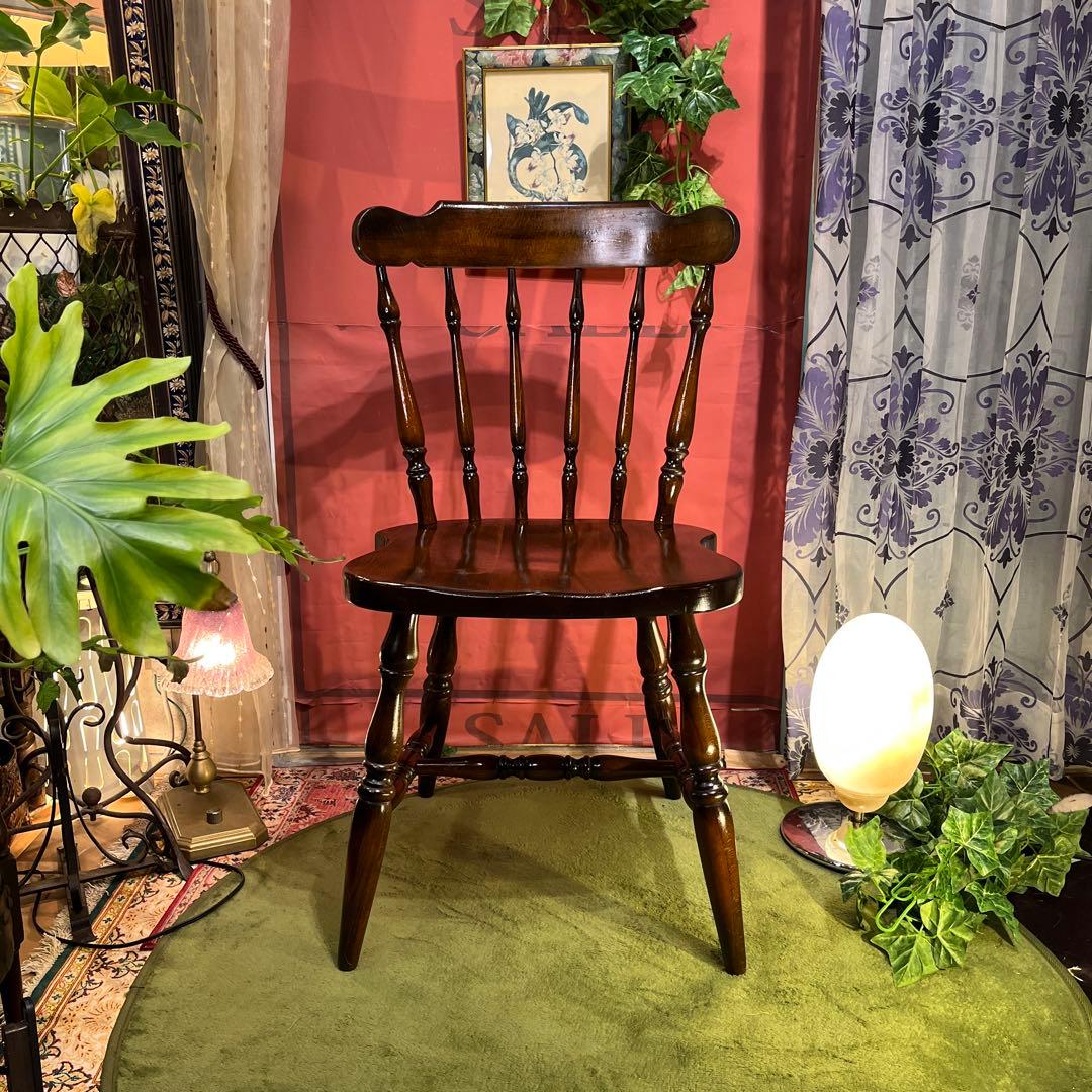 L ２-１　キツツキマーク ヴィンテージ スピンドルチェア　飛騨産業