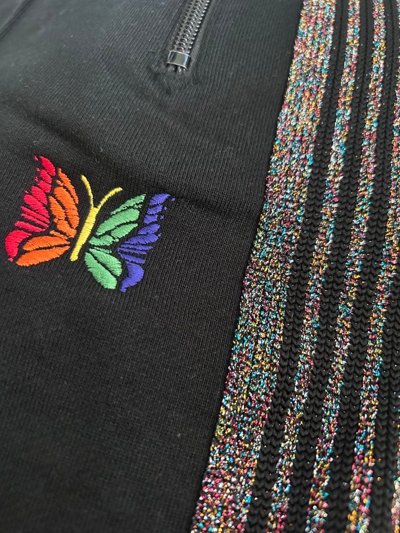 Needles スウェット ラメ色 トラックパンツ ストレート S レインボー