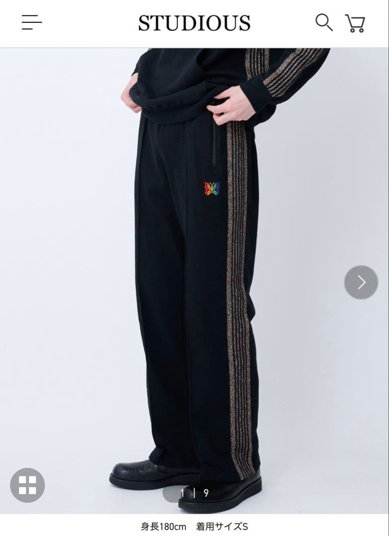 Needles スウェット ラメ色 トラックパンツ ストレート S レインボー