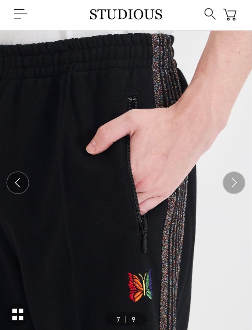 Needles スウェット ラメ色 トラックパンツ ストレート S レインボー