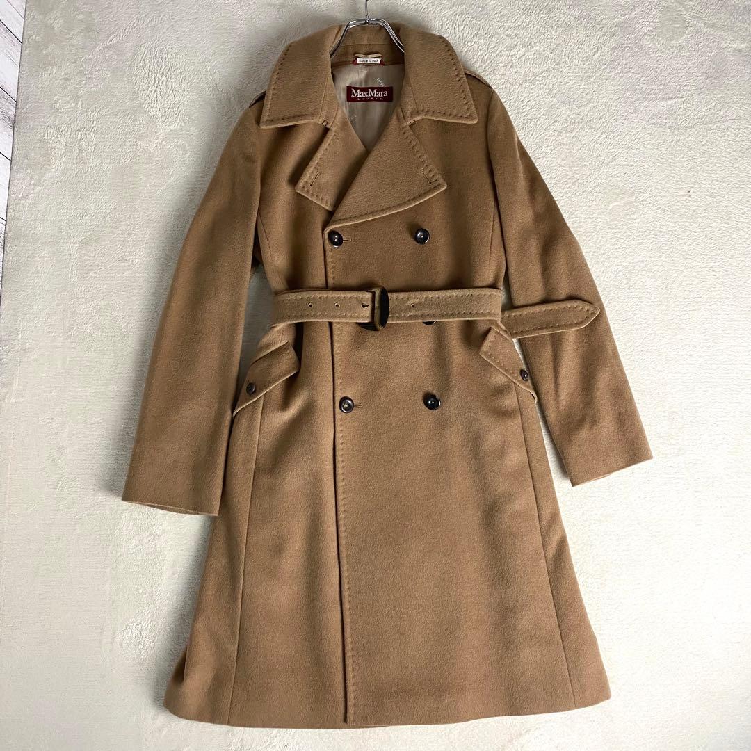 【極美品☆高級】マックスマーラ ロングコート ダブル ベルト ベージュ XXL