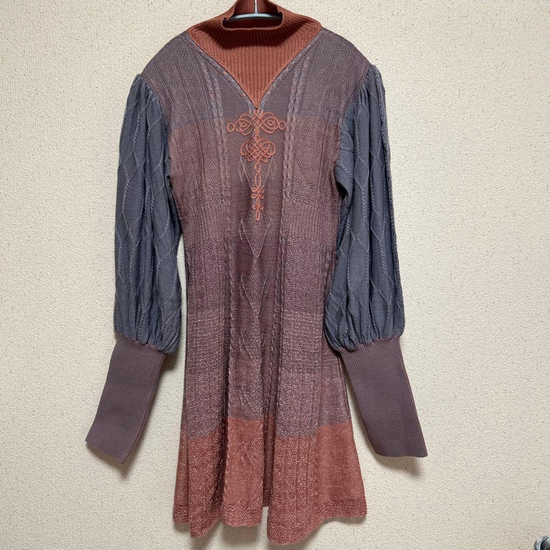 rurumu: 20AW コード刺繍ニットワンピース 縷縷夢兎