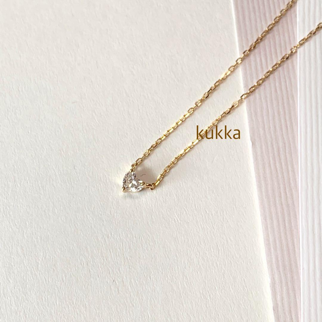 週末限定価格☆クアラントット K18 ハートシェイプ ダイヤモンド　ネックレス