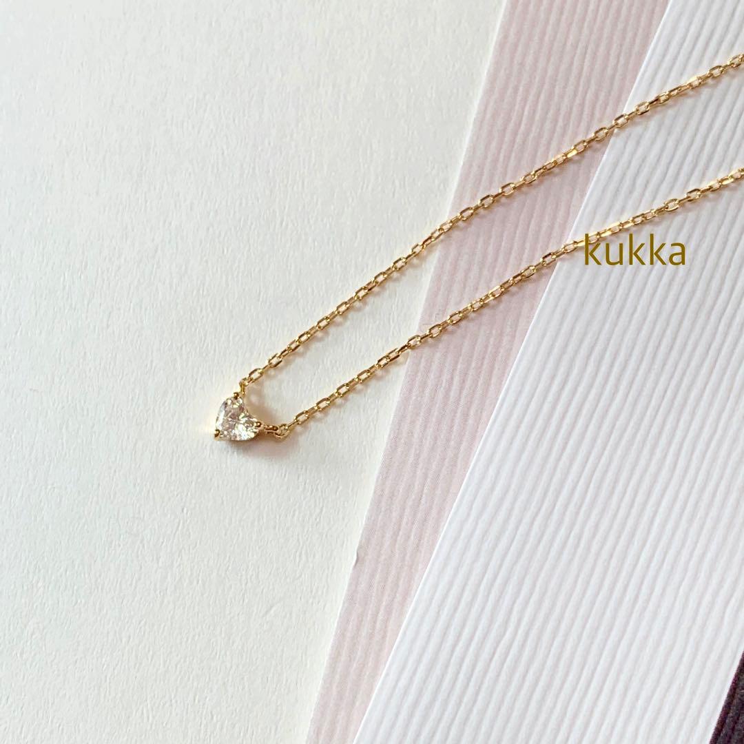 週末限定価格☆クアラントット K18 ハートシェイプ ダイヤモンド　ネックレス