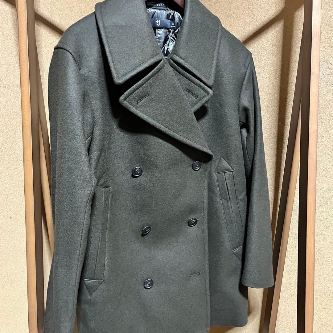 新品未使用 ユニクロ +J ウールブレンドオーバーサイズピーコート オリーブ