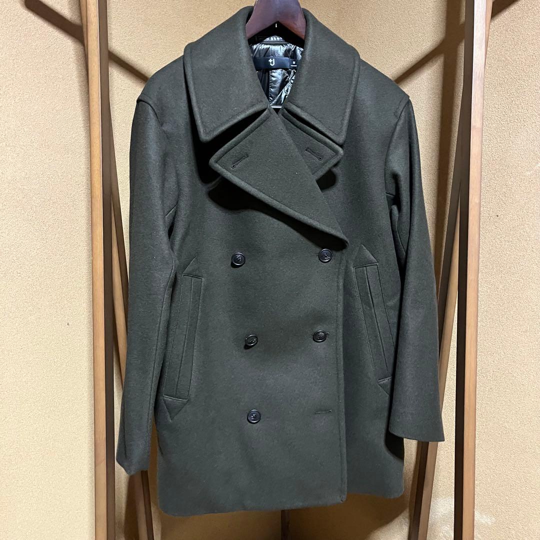 新品未使用 ユニクロ +J ウールブレンドオーバーサイズピーコート オリーブ