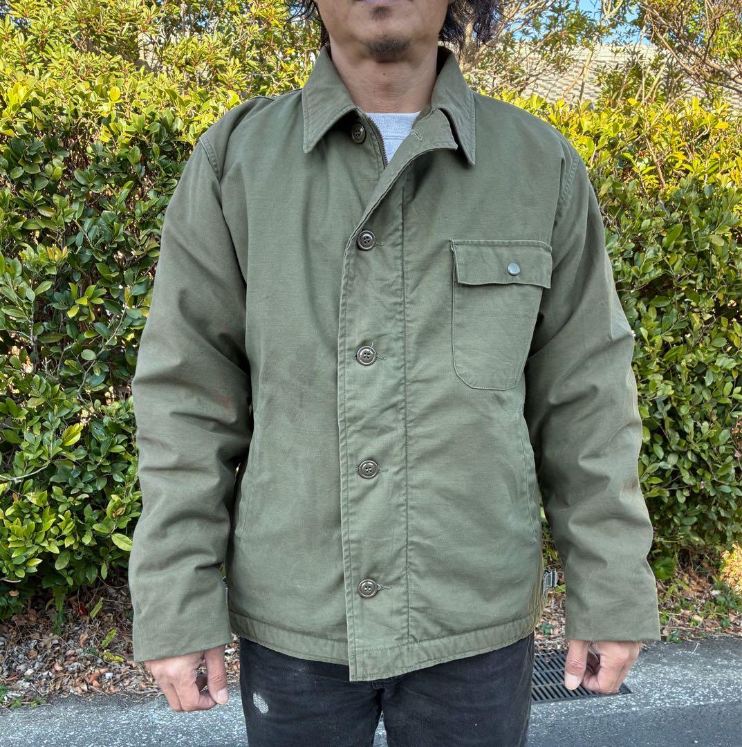 80s 米軍 A-2 希少 ステンシル入り デッキジャケット 42-44 裏ボア