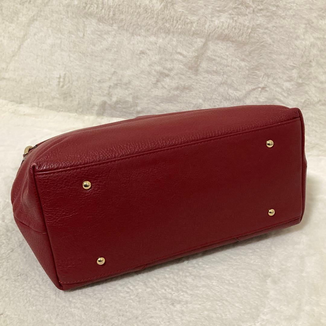 美品 ロベルタディカメリーノ ショルダーバッグ　レーネ レッド ロゴ トート